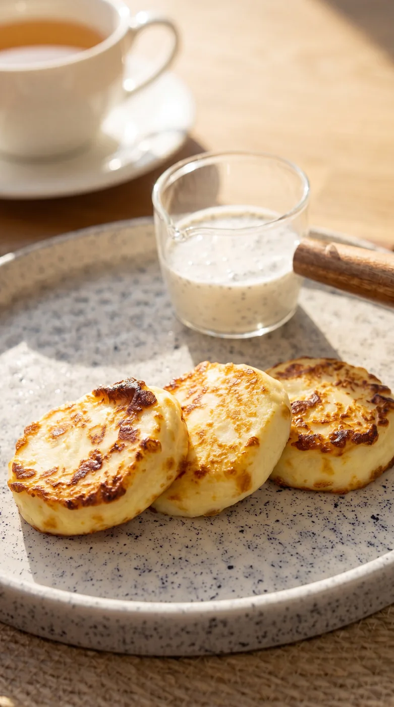 Сырники с маковой сметаной